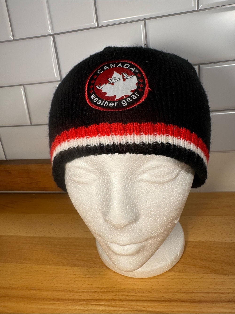 Canadian Weather Gear Black & Red Knit Beanie